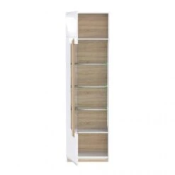Meuble Vitrine Blanc Décor Bois Clair -Étagères Soldes Magasin 0c1777d6b59d4540807f4eb812afef8a