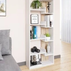 Bibliothèque Fico Blanc/sonoma -Étagères Soldes Magasin 0d2fc580ed974f9381c2f5104aaa1c15