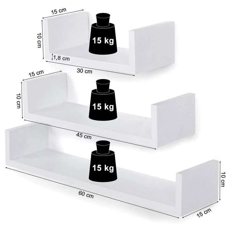 Tablettes Murales Victorville (lot De 3) 13 Tablettes Murales Victorville (lot De 3) – Image 11