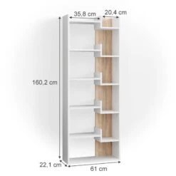 Bibliothèque Fico Blanc/sonoma -Étagères Soldes Magasin 12f59de08bd642ef874c5665873fa988