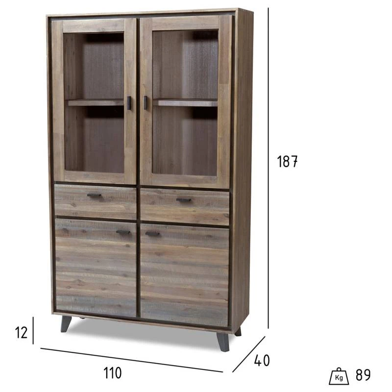 Armoire Vitrine Malaga Marron 10 Armoire Vitrine Malaga Marron – Image 8