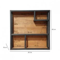 Etagère Murale Pin Recyclé Métal 60x60cm -Étagères Soldes Magasin 3d810d00fa4d47409f69a2aafc1d6916