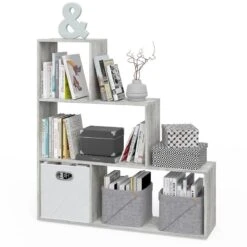 Étagère Escalier Asym 4 Compartiments -Étagères Soldes Magasin 574fe3b2469b44f8b22d1cb779087dff