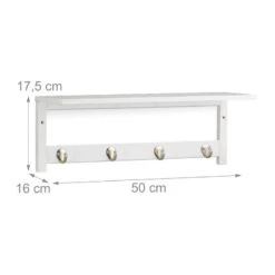 Étagère Murale Blanche Avec 4 Patères -Étagères Soldes Magasin 5f15935d64394fff932acdffceb043fd