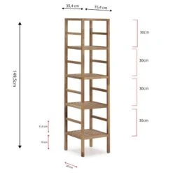 Étagère Alam En Bois De Noyer, 5 Niveaux -Étagères Soldes Magasin 6c9823f2b32c4102801b279dd7b62259