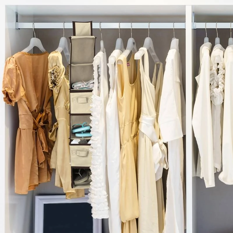 2xÉtagère Suspendue Tissu Armoire 4 2xÉtagère Suspendue Tissu Armoire – Image 2