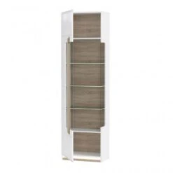 Meuble Vitrine Blanc Décor Bois Clair -Étagères Soldes Magasin 78cbe06a0a3141a9be2a5f5fc4a13af7