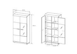 Armoire Vitrine ELEN NISKA LED -Étagères Soldes Magasin 8129019493754e6d82cd93279deb7ebd