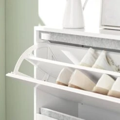 Meuble à Chaussures FSR134-W -Étagères Soldes Magasin 88b80321384b4f9ca582a39529518ab3