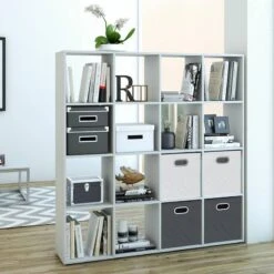 Etagère Karree Blanc 16 Compartiments -Étagères Soldes Magasin 92990c70c6ae4ba99b91130ce616cee5