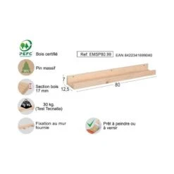 Étagère En Pin Kit Line 80 Cm -Étagères Soldes Magasin 96c3bd1c2c31425c94bfb3831e74ba65