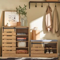 Commode à Chaussures Armoire FSB65-HG -Étagères Soldes Magasin 9caa2f9584d0443aba0c36dc21943021