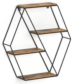 Étagère Murale Fyrk Vieux Bois/noir