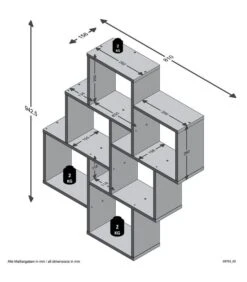 Étagère Murale 8 Compartiments - Laurio -Étagères Soldes Magasin aeb136b888754471a554da51fd0379c2