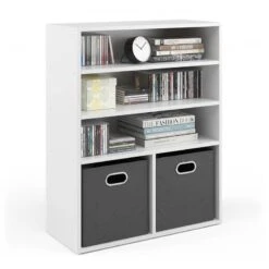 Bibliothèque Blanc Pour 2 Boîtes -Étagères Soldes Magasin afae56ecbffc463083732691163c8b33 1