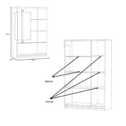 Vitrine 2 Portes Blanc Laqué - ALEXIANE -Étagères Soldes Magasin badfa2bd26d0492489df59eabe9ec3b4