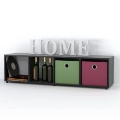 Etagère Ludus Noir 4 Compartiments -Étagères Soldes Magasin bc29d23126e94672a9cb1f06980d0f52