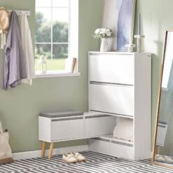 Meuble à Chaussures FSR134-W -Étagères Soldes Magasin bd457f527eb04ba1a7aabcb22780d14d