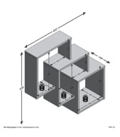Étagère Murale Avec 3 Compartiments Fibi -Étagères Soldes Magasin bede979e3180433e81844735101e1ab4