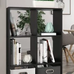 Etagère Noir & 6 Compartiments -Étagères Soldes Magasin c832a4f41d98415680e050d9da0a13d3