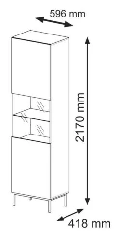 Armoire Vitrine RavennaB 60x42x217 -Étagères Soldes Magasin ccc4378b7d3a47c4a4e3ea5c582b9c29