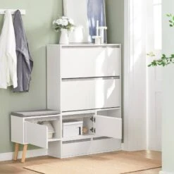 Meuble à Chaussures FSR134-W -Étagères Soldes Magasin cf6ec69ebb3c40708add8a6f9d0d2c0a