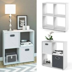 Etagère Tetra Blanc 4 Compartiments -Étagères Soldes Magasin d2c1ca41211845ed806a2a1cca960e69