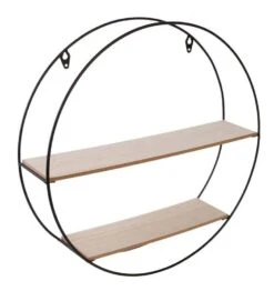 Etagère En Bois Et Métal Ronde 40 Cm