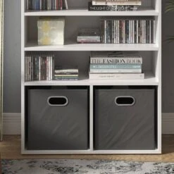 Bibliothèque Blanc Pour 2 Boîtes -Étagères Soldes Magasin e449c1ac34c543c8a1fd79519d95b46a 1