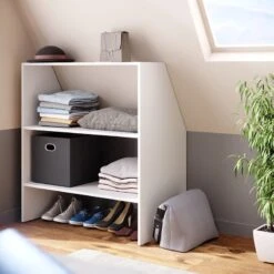 Étagère Sous Pente Blanc -Étagères Soldes Magasin faa1408b328243bb954748998f2d393a