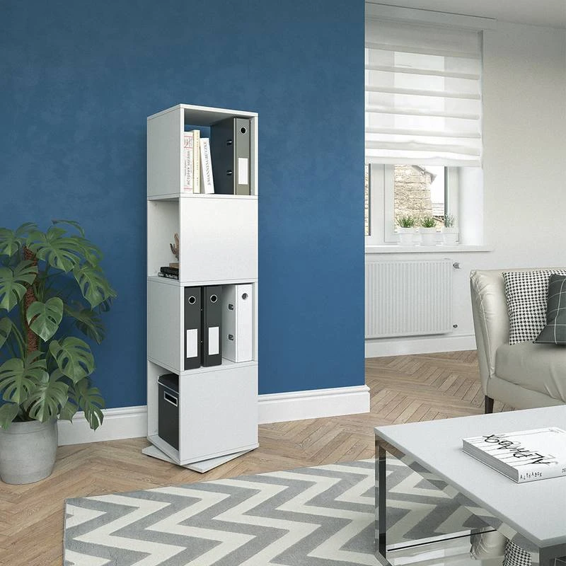 Étagère Tournante Blanc 4 Étagère Tournante Blanc – Image 2