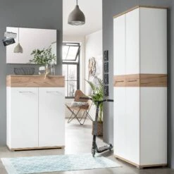Armoire De Vestibule Nerola -Étagères Soldes Magasin garderobenschrank nerola weiss eiche dekor 4245096