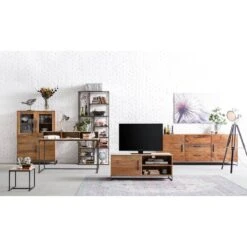 Étagère Woodson III -Étagères Soldes Magasin highboard woodson akazie massiv eisen akazie hellbraun 4713228
