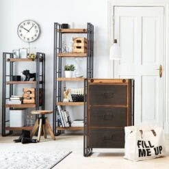 Étagère MANCHESTER 3 Rangements -Étagères Soldes Magasin regal manchester iv akazie massiv metall 2888478