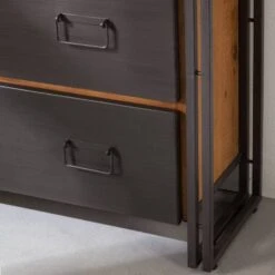 Étagère MANCHESTER 2 Compart. 3 Tiroirs -Étagères Soldes Magasin regal manchester vi anthrazit akazie dekor 4877260