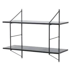 Étagère Oxbow II -Étagères Soldes Magasin regal oxbow ii paulownia massiv schwarz 4562376