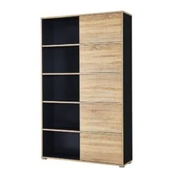 Étagère Avec Porte Coulissante Mingle I -Étagères Soldes Magasin schiebetuerenregal mingle i anthrazit eiche sonoma dekor 5029356