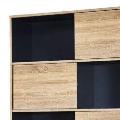 Étagère Avec Porte Coulissante Mingle I -Étagères Soldes Magasin schiebetuerenregal mingle i anthrazit eiche sonoma dekor 5029380