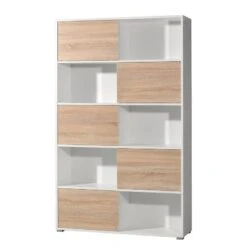 Étagère Avec Porte Coulissante Mingle I -Étagères Soldes Magasin schiebetuerenregal mingle i weiss eiche sonoma dekor 5029100