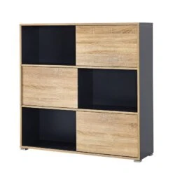 Etagère à Portes Coulissantes Mingle II -Étagères Soldes Magasin schiebetuerenregal mingle ii anthrazit eiche sonoma dekor 5029412