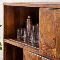 Étagère à Portes Coulissantes TRANGLE -Étagères Soldes Magasin schiebetuerenregal trangle sheesham massiv 676046