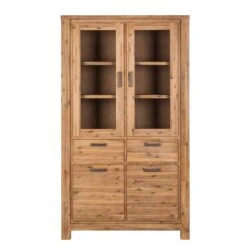 Armoire Vitrine Toumanar -Étagères Soldes Magasin vitrinenschrank toumanar akazie teilmassiv akazie sand 3627461
