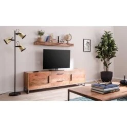 Étagère Murale Yoga -Étagères Soldes Magasin wandboard yoga sheesham massiv natur 4845292